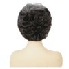 Siudus Grey Short Curly Wigs for Women with Bangs Gray Fluffy Synthetic Hair Wigs Old Lady Natural Looking Cosplay Daily Wig(Black Grey)