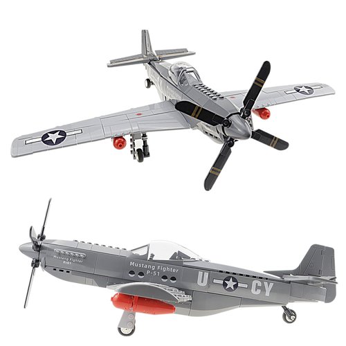 Gonli WW2 P-51 Mustang Fighter Plane Building Block Set – 258 PCS Bomber Jet Building Toys Set for Kids and Adults Compatible with All Building Bricks