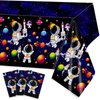 3 Pack Space Tablecloth, Outer Space Tablecloths Astronaut Party Decorations Disposable Plastic Rectangle Galaxy Table Cover For Kids Baby Shower Birthday Outer Space Themed Party Supplies 51" X 87"