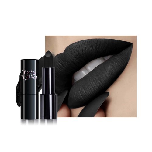 Black Halloween Lipstick Long Lasting for Women, Hydrating Matte Velvet Lip Gloss Superstay Liquid Lipstick Intense Color Non Stick Smudge-Proof & Waterproof Lipgloss Goth Lip Stick Makeup-05