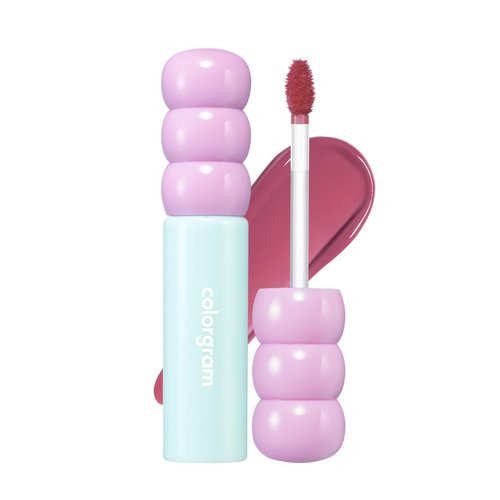 COLORGRAM Fruity Glass Tint 09 Heartful Mulberry | Korean Long Lasting & Waterproof Lip Stain | Highly Pigmented Daily Mauve Plum Shade with Glowing effect, Buildable & Blendable 0.11 Oz.