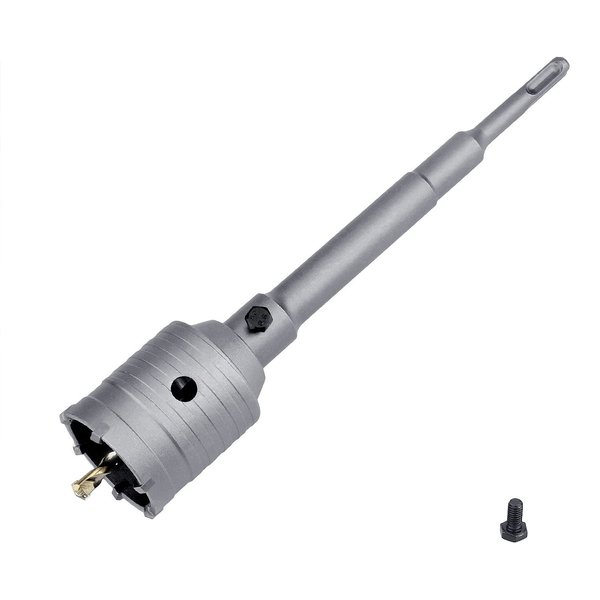GUICGOC 55mm (2-1/6 inch) Concrete Hole Saw with 220mm SDS Plus Shank Connecting Rod, Tungsten Carbide Teeth (7.7mm x 4mm) Cement Hole Saw for Concrete Cement Brick Wall Stone 55mm (2-1/6 inch)