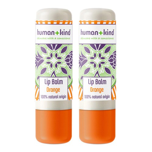 Human+Kind Lip Balm - Fresh, Natural, And Organic Tube Of Chapstick That Helps Heal Dry Or Cracked Lips - The Best Vegan And Anti-Aging Flavored Protector For Men, Women, And Kids - Orange - 0.17 Oz