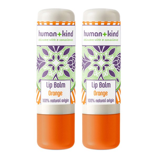 Human+Kind Lip Balm - Fresh, Natural, And Organic Tube Of Chapstick That Helps Heal Dry Or Cracked Lips - The Best Vegan And Anti-Aging Flavored Protector For Men, Women, And Kids - Orange - 0.17 Oz