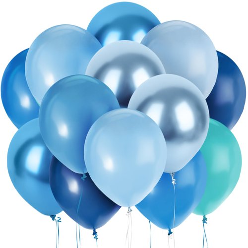 MCPINKY 140PCS Blue Balloons, Latex Balloons 12 Inch Balloons Garland Arch Kit for Wedding Baby Shower Graduation Birthday Party Decor