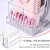 Noverlife 10 Holes Mini Nail Drill Machine & Bits Storage Box, Transparent Nail Drill Grinding Bit Organizer, Plastic Nail Drill Tool Displayer Holder Case (Not Included Nail Drill Machine & Bit)