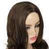 Beweig Long Curly Wavy Brown Wig for Women Middle Part Hair Replacement Wigs Synthetic Heat Resistant Fibers for Daily Use,20"