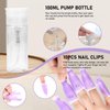 XIFEPFR Gel Nail Polish Remover Tools Kit, 521Pcs Gel Polish Remover Kit with Nail Clips, Nail Wipes, 100ml Pump Bottle, Cuticle Oil, Cuticle Tools, Nail File Buffer Block, Nail Brush, Gifts for Women