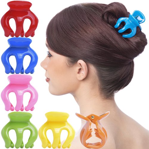 RC ROCHE ORNAMENT Womens Pumpkin Hair Strong Hold Grip Claw Jaw Clips (Medium-Fresh)