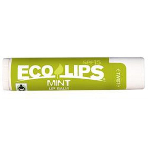 Mint SPF 15 Lip Balm Made with 70% Certified Organic - 0.15 oz,(Eco Lips)