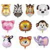 LZYMSZ 10PCS Animal Balloons, 25Inch Giant Zoo Animal Balloons Kit, Jungle Safari Animals Theme Birthday Party Decorations for Kids Gift Baby Shower Party Supplies