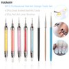 FULINJOY 8pcs Nail Art Design Tools, 5PCS Dual-Ended Nail Art Sculpture Pen Dotting Tools with 3PCS Nail Liner Brushes, Silicone Nail Polish Brushes Stainless Steel Carving Drawing Tool