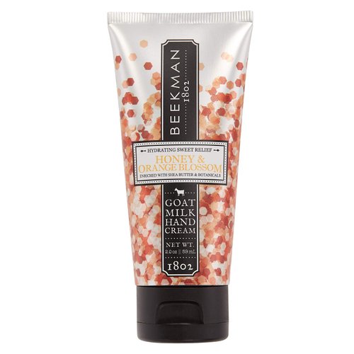 Beekman 1802 Pure Goat Milk Hand Cream, Honey & Orange Blossom - Scented - 2 oz - Moisturizing Lotion for Dry Skin - Anti-Aging Hydration - Good for Sensitive Skin - Cruelty Free - Packaging May Vary
