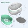 Denture Case, Double Denture Slot Cup Case Wet & Dry Portable Denture Case Portable False Teeth Container, Denture Cup with Lid for Cleaning Household Office Travel (White)