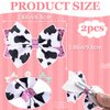 Mxxipp Cow Print Hair Bow Clips,2PCS Bow Hair Clips with Pink Grosgrain Ribbon,Cute Cow Print Clips Hair Accessories for Children Girls Birthday Party Decorat
