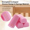 Jeymei 4-Pack Damp Clean Duster Sponge, Sponge Cleaning Brush, Duster for Cleaning Blinds, Glass, Baseboards, Vents, Railings, Mirrors, Window Track Grooves and Faucets Pink Non-Scratch Sponges