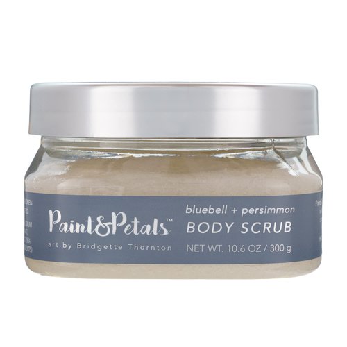 PAINT&PETALS Bluebell & Persimmon Scented Body Scrub, Provides A Radiant Glow with Exfoliating Salt & Sugar Crystals, Nourishes Skin with Shea Butter, A Chic Addition to Any Bathroom, 10.6 Oz