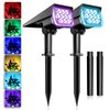 T-SUNUS Solar Color Landscape Spotlights, IP65 Waterproof Solar Powered Spot Light Wall Lights, 2-in-1 Outdoor Solar Landscaping Light for Yard Garden Driveway Porch Walkway Pool Patio