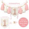 Boho Daisy Highchair Banner 1st Birthday Girl For First Party Decorations Set With Handmade Cake Topper Crown Hat