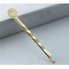 MAHAVIMOKSA 55mm Bobby Pins Hair Clips with Glue On Flat Pads for DIY Craft (Gold-100pcs)