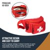 PrimaCare KB-8004 First Aid Empty Fanny Pack for Emergency Equipment Set, 8" x 2" x 6", Red