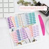 SILPECWEE 16 Sheets Mermaid Color Nail Wraps Self Adhesive Nail Polish Stickers Stick on Nail Polish Strips for Women Gel Nail Strips Fingernail Manicure Stickers with 1pc Nail File