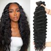 Loose Deep Wave Bundles 3 Loose Wave Bundles Human Hair 22 24 26 Inch 100% Unprocessed Brazilian Virgin Hair Bundles Weave Curly Human Hair Extensions Natural Color for Women