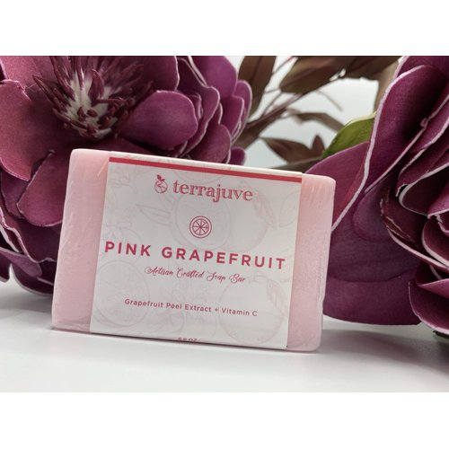 Terrajuve Vitamin C Triple Butter Soap (Grapefruit) - Organic, Moisturizing, and Refreshing Soap Bar