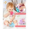 ZMZS Baby Girl Toy Cars for Babies, Push Cars for Toddlers Girls, Friction Powered Rattle and Roll Cars, Soft Rubber Rattle Toy Vehilces for Infant Boys Birthday