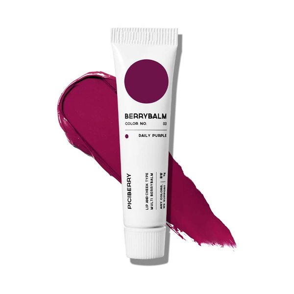 Piciberry Berrybalm(Daily Purple), lip & cheek balm, multi blush, moisturizing and matte, highly pigmented, long lasting formula