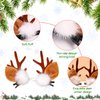 6Pcs Christmas Hair Clips for Women Brown Reindeer Antler Hair Clips Cute Pompom Small Deer Ear Claw Clips for Thick Thin Hair Accessories for Girls Hair Styling Decorations (Brown)