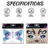 Christmas Deer Temporary Tattoos Winter Butterfly Wing Face Tattoo for Women Girls Elk Face Decals Cute Glitter Face Stickers Flash Fairy Floral Festival Birthday Animals Cosplay Party Favors 2Pcs