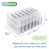 EZY DOSE Weekly (7-Day) Pill Organizer, Vitamin and Medicine Box, Pop-Out Compartments, 4 Times a Day, Clear Lids
