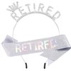 KICOSY Silver Retired Headband Retirement Party Decorations Retired Tiara and Sash Retirement Crown Retirement Gift Happy Retired Decorations