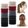 Lawie 20 Pack Colorful Black Terry Cloth Knit Stretchy Wide Thick Hair Ties Scrunchies Elastics Hairbands Ties Ring Hair Rubber Bands Ponytail Holder Hair Accessories for Women Girl