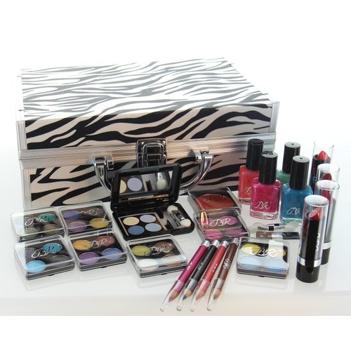 ETA Cosmetics Carry All Train Case Makeup Set and Reusable Case (White)
