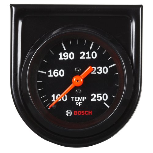 Actron Bosch SP0F000053 Style Line 2" Mechanical Water/Oil Temperature Gauge (Black Dial Face, Black Bezel)