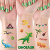 WERNNSAI Dinosaur Temporary Tattoos for Kids Girls - 6 Sheets Bronzing Styles Fake Tattoos Stickers 300+ with Alphabet Stickers Birthday Decorations Party Favors Supplies Gift for Children