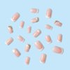 Foccna Pink Press on Nails Medium, Bling White Fake Nails Square Acrylic False Nails,French Artificial Nails for Women and Girls,24 pcs