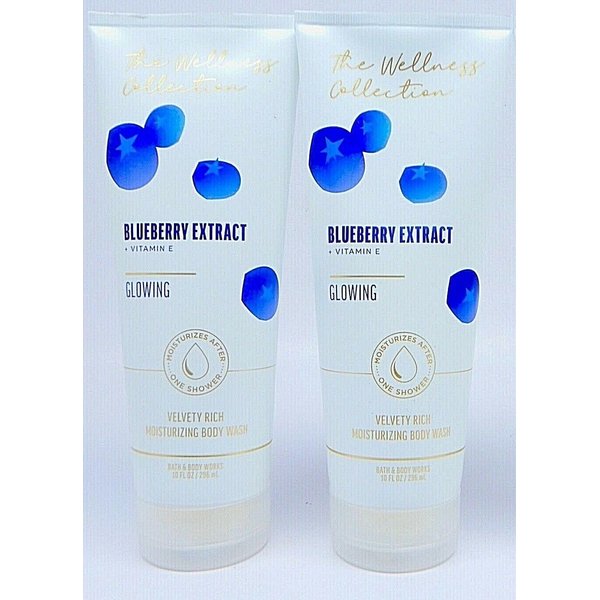 2 THE WELLNESS COLLECTION BLUEBERRY EXTRACT GLOWING bath BODY WASH