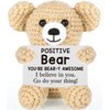 Positive Bear Crochet for Friend Birthday Gifts for Mom Aunt Dad Grandpa Daughter Son, Emotional Coworker Sister Brother Support Gifts Small Cute Stuff Things Inspirational Mental Health Gifts