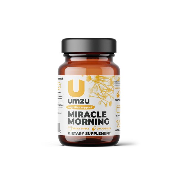 UMZU Miracle Morning Energy Supplement with Caffeine & Energy Enhancers | 150mg of Caffeine Supports All Day Focus, Productivity & Mood (30 Day Supply | 30 Capsules)