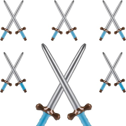 Xtlonbom 12 Pcs 24-Inch Inflatable Swords - Perfect Pirate Party Favors, Party Supplies, Birthday Decorations, Swimming Pool Fun, Cosplay Costume Accessories, and Stage Props