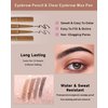 2-in-1 Eyebrow Pen & Brow Freeze Gel: Sketch, Define & Set - Waterproof, Smudge-Proof, Long-Lasting Definition, Eyebrow Crayon Pomade + Clear Eyebrow Wax Pencil, Brow Lift for Natural Look-Dark Brown