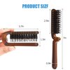 Travel Folding Hair Brush, Collapsable Portable Pocket Boar Bristle Hair Brush for Thin Thick Hair, Mini HairBrushfor Men Women Kids Thick Thin Curly Straight Wet Dry Hair Restore Shine
