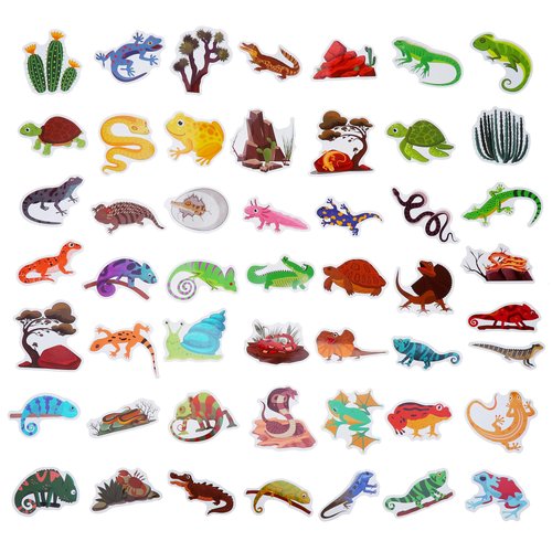 100 Pack Reptile Stickers, Reptile Party Favors, Birthday Decorations