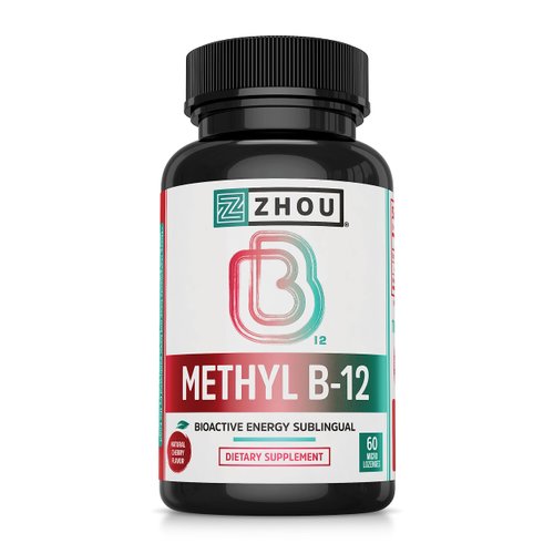 Zhou Nutrition Methyl (Vitamin B12) Lozenges, 5000 mcg for Maximum Absorption and Active Energy, ...