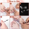 PAGOW 500 Pcs False Toenails Artificial French Acrylic Clear Toe Nail Tips 10 Sizes for Full Cover DIY Foot Nails