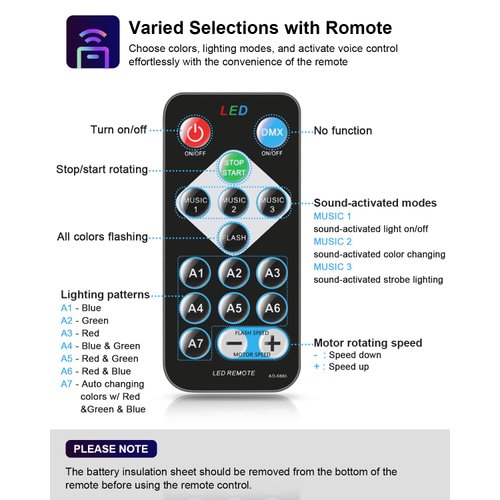 Luditek Sound Activated Party Lights with Remote DJ Lighting, Disco Ball Strobe Lamp Stage Light for Home Room Dance Parties Birthday Karaoke Stocking Stuffers for Kids Halloween Christmas Decorations