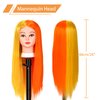 Mannequin Head with Human Hair, 26" Cosmetology Mannequin Head Hair Styling Hairdressing Practice Training Doll Heads with Real Hair
